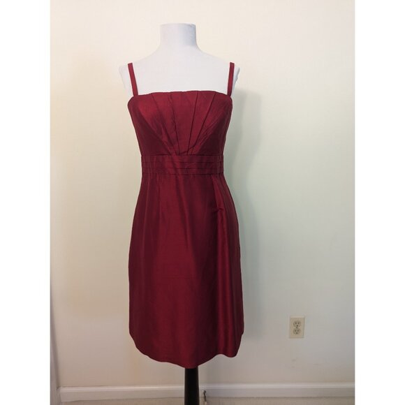 Tahari Detachable Strap A Line Fit Flare Red Dress Size 2 - Picture 1 of 8